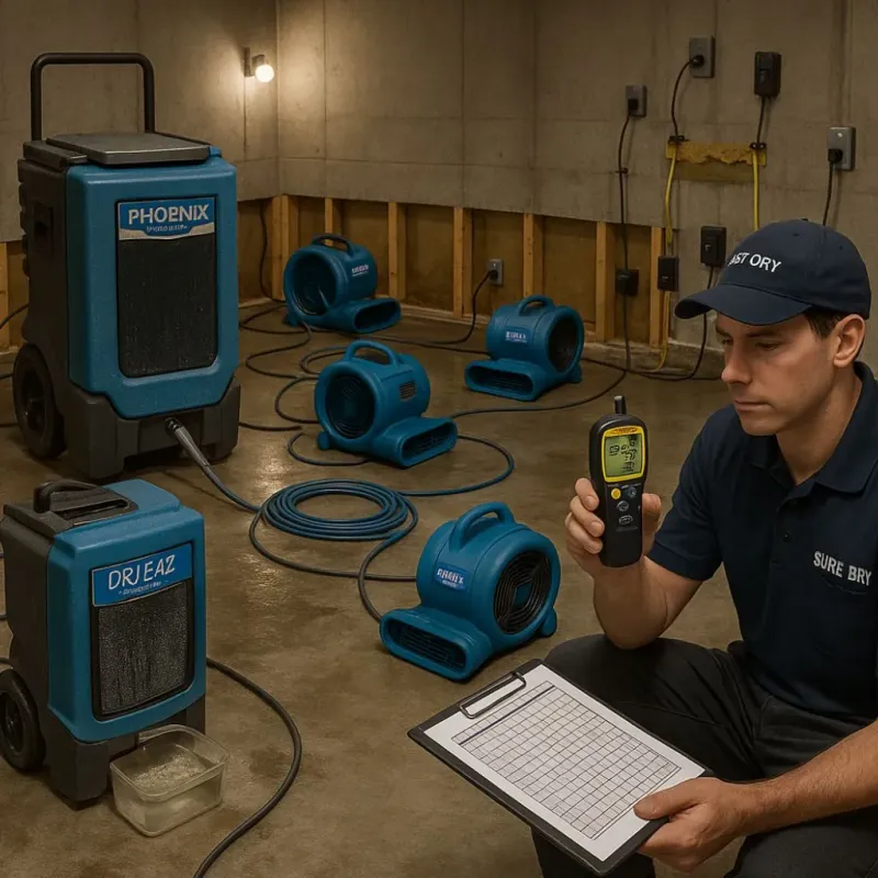 Structural Drying and Dehumidification process in La Porte, IN